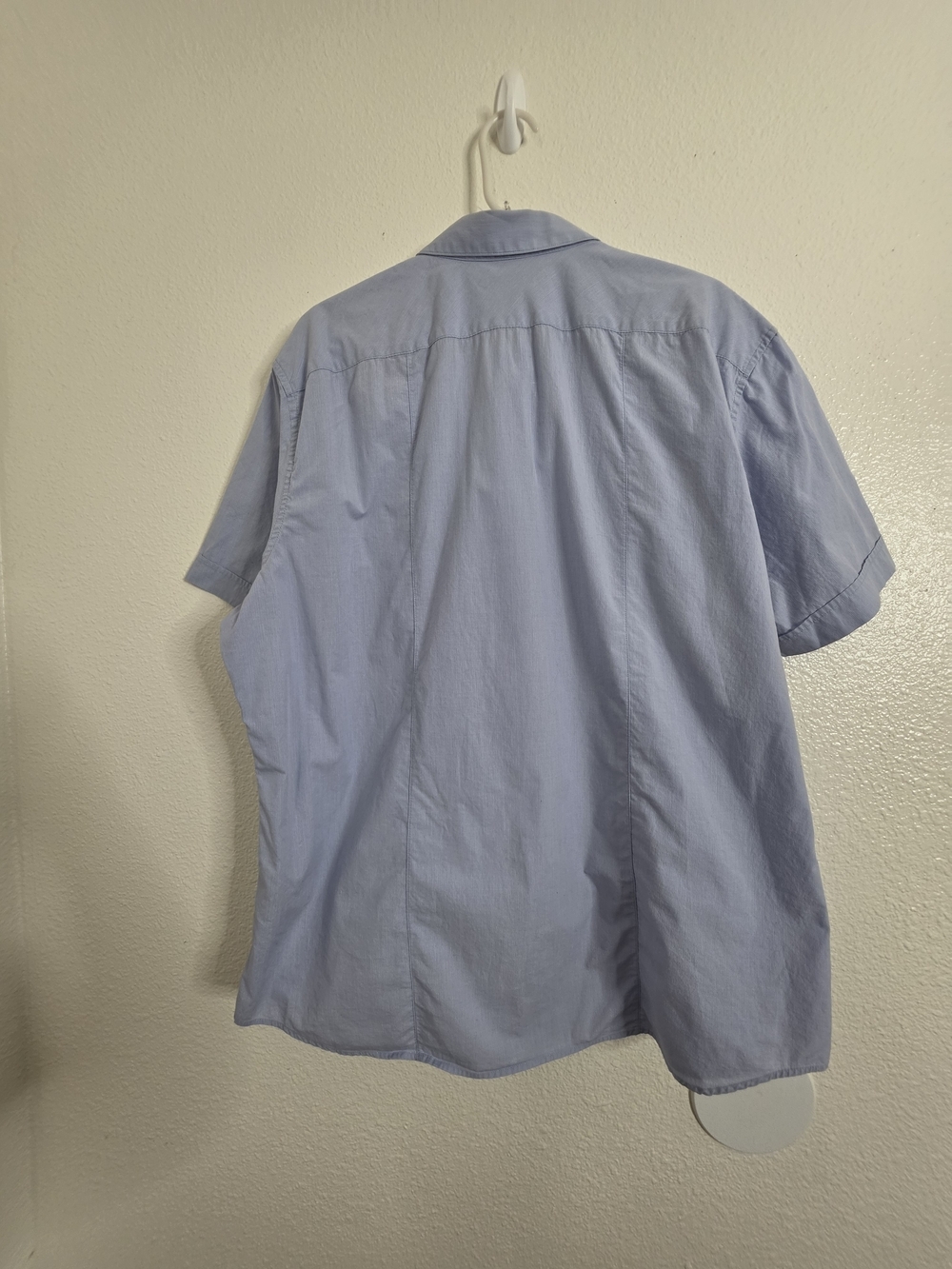 Banana Republic Mens XL Blue Striped Short Sleeve Button Down Shirt Pocket - Picture 11 of 11